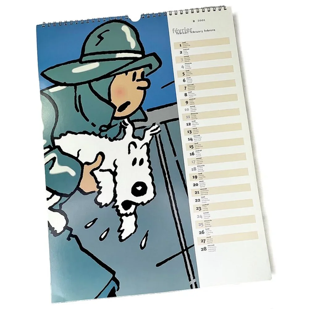 Adventures of Tintin Monthly Wall Calendar 2001